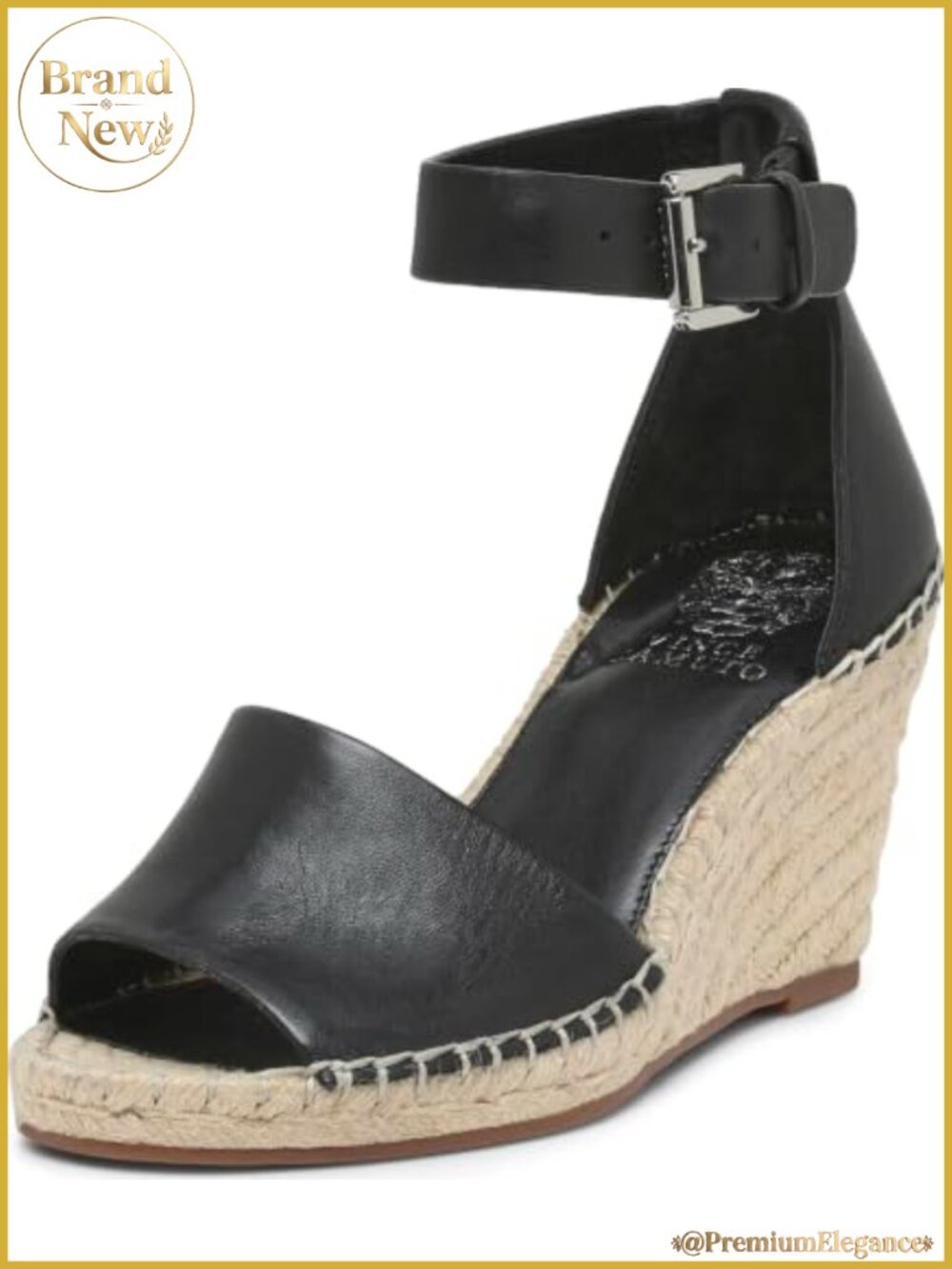 Leera Espadrille Wedge Sandals with Leather and Buckle Closure